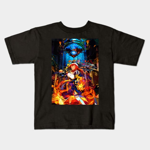 Sadist with Fire Kids T-Shirt by hustlart